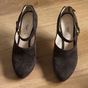 Prada Calzature Donna Scamosciato Lux Grafite